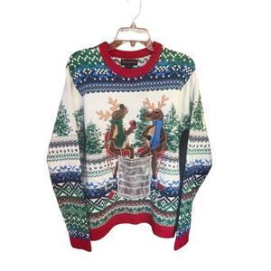Blizzard Bay Womans reindeer Xmas Sweater Sz M